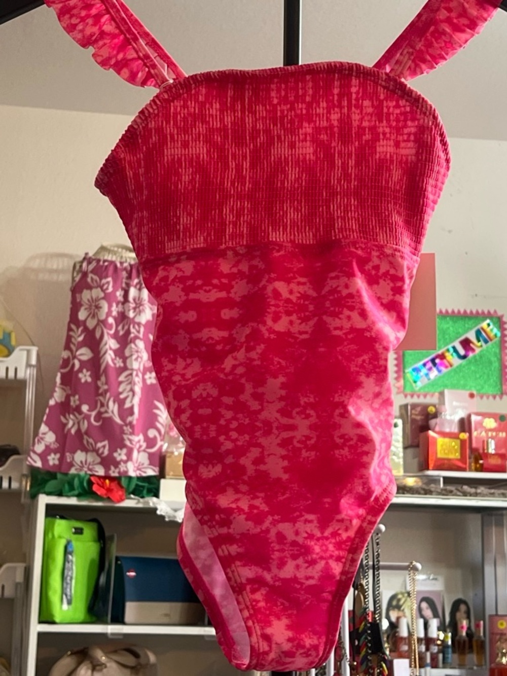 Bright Pink Patterned One-Piece Swimsuit